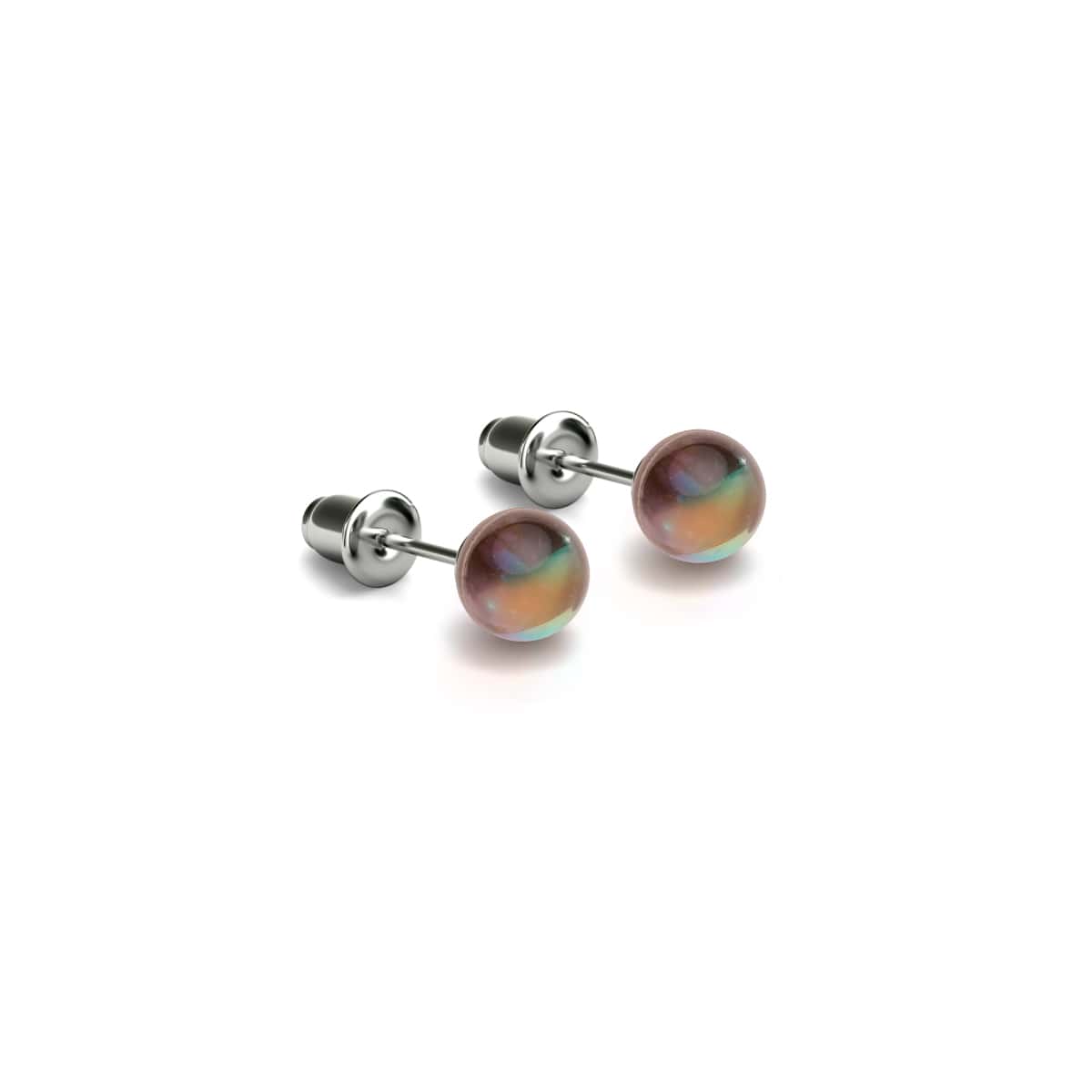 Terre | Argent sterling .925 | Boucles d'oreilles mini clous Galaxy Glass